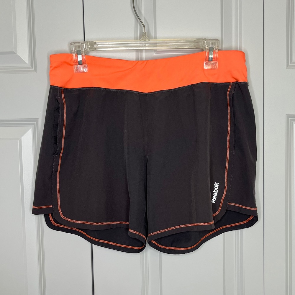 Reebok Running Shorts Gray Orange Athletic Shorts Large - Picture 2 of 10